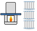 Gas back boiler to radiators